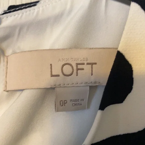 Loft black and white dress; size 0P - Picture 3 of 4